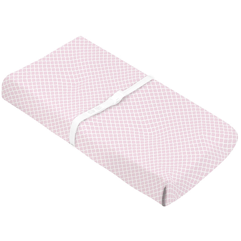 Kushies Change Pad Fitted Flannel Sheet Lattice Pink 17x33 - Kushies Baby  USA Inc